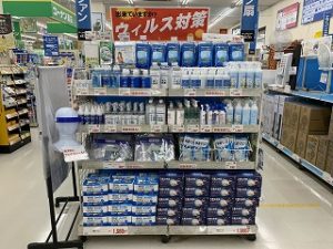コーナン　マスク・消毒売り場